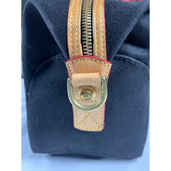 Dooney & Bourke Black Signature Canvas Leather Trim Satchel Bag detachable Strap - Picture 12 of 16